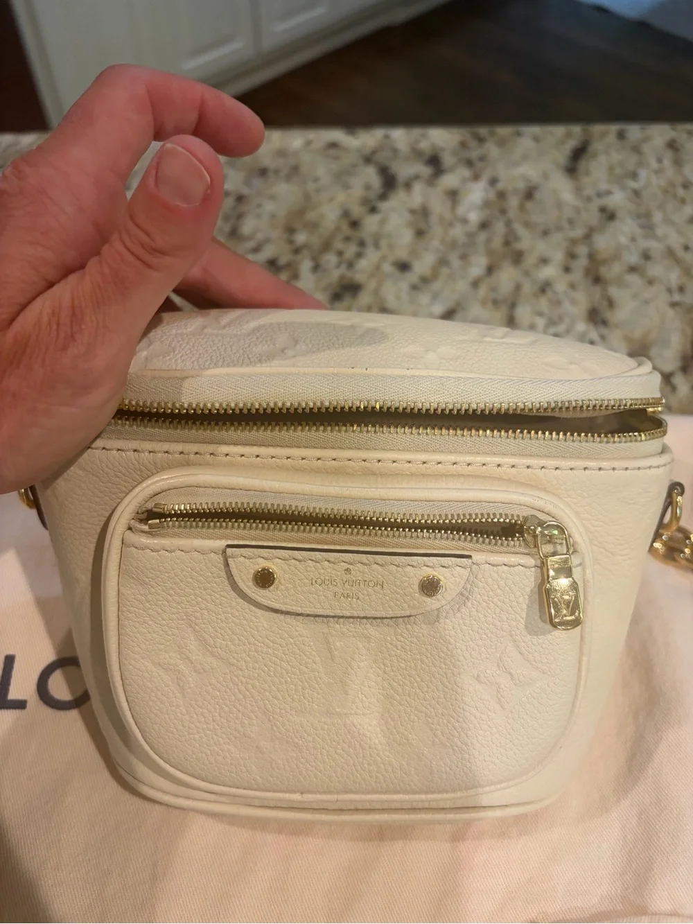 Louis Vuitton Cream Monogram Empreinte Crossbody Bumbag